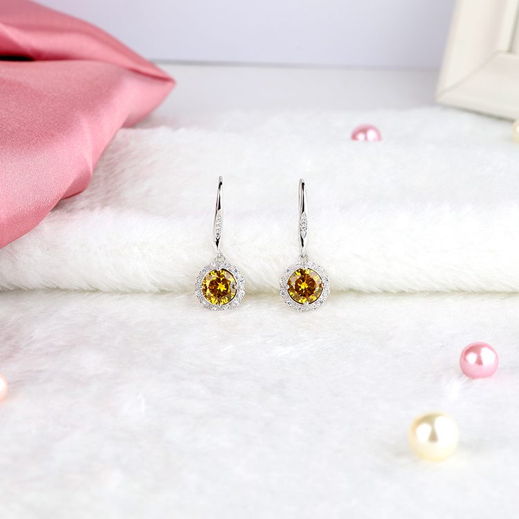 Pendientes de plata de ley 925 para mujer, joyería de circonia cúbica, aretes de gota