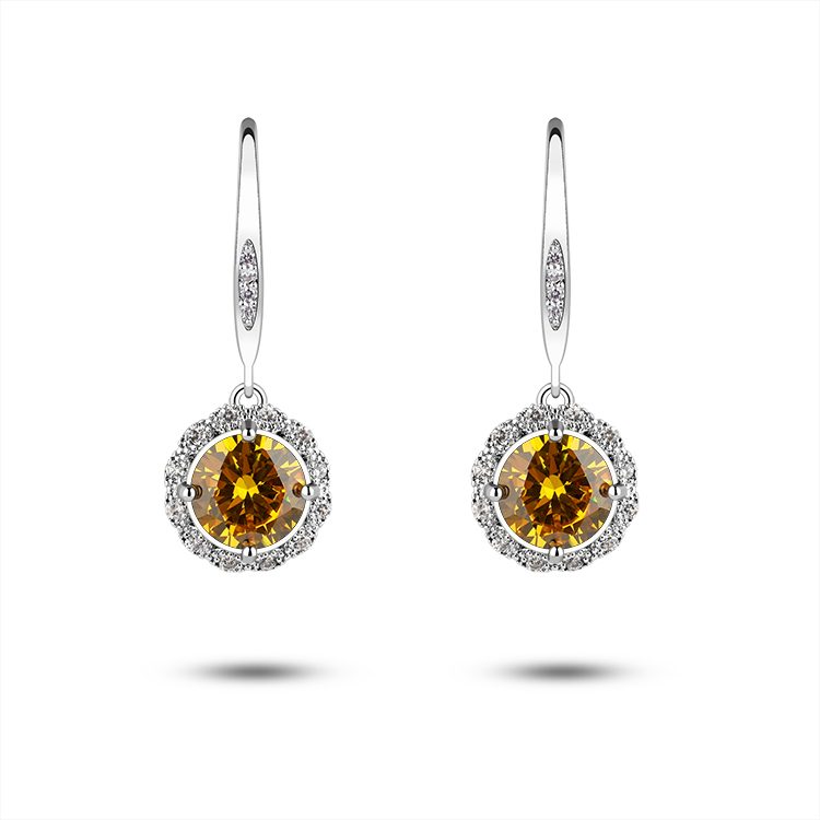 Pendientes de plata de ley 925 para mujer, joyería de circonia cúbica, aretes de gota
