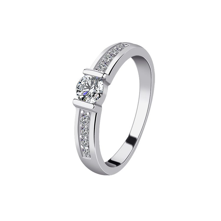Anillos de Plata de Ley 925 para hombres y mujeres, joyería de moda chapada en oro, bandas de compromiso de boda, anillos de piedra de Zirconia cúbica