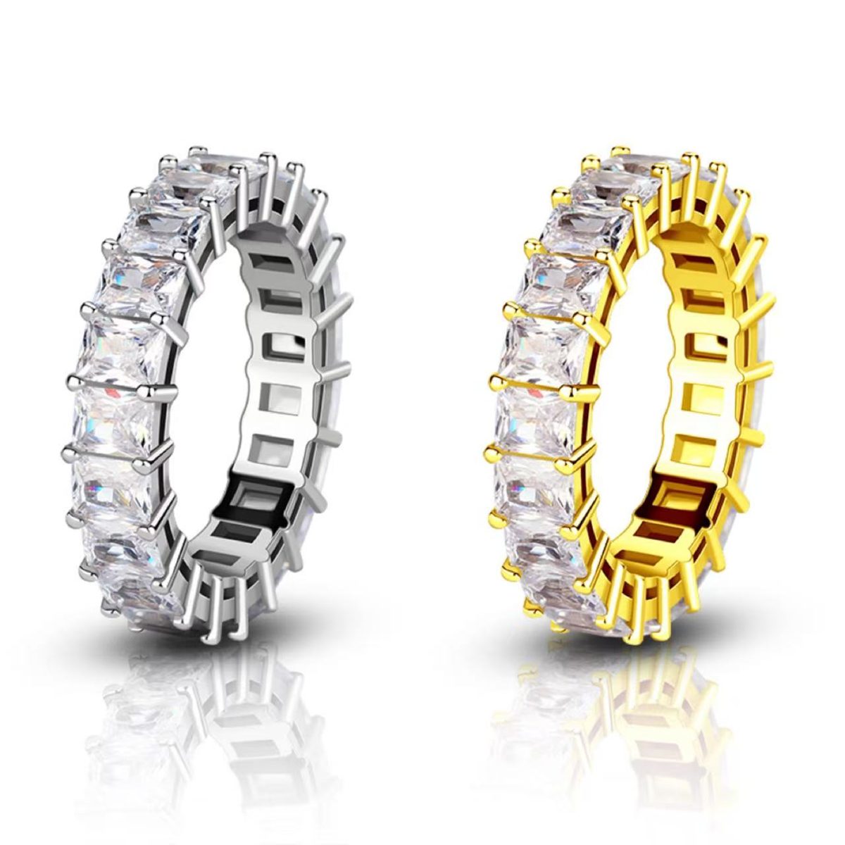 Anillos de moda 925 Plata circ&oacute;n OEM logotipo personalizado joyer&iacute;a hecha a mano dise&ntilde;o chapado en oro de moda