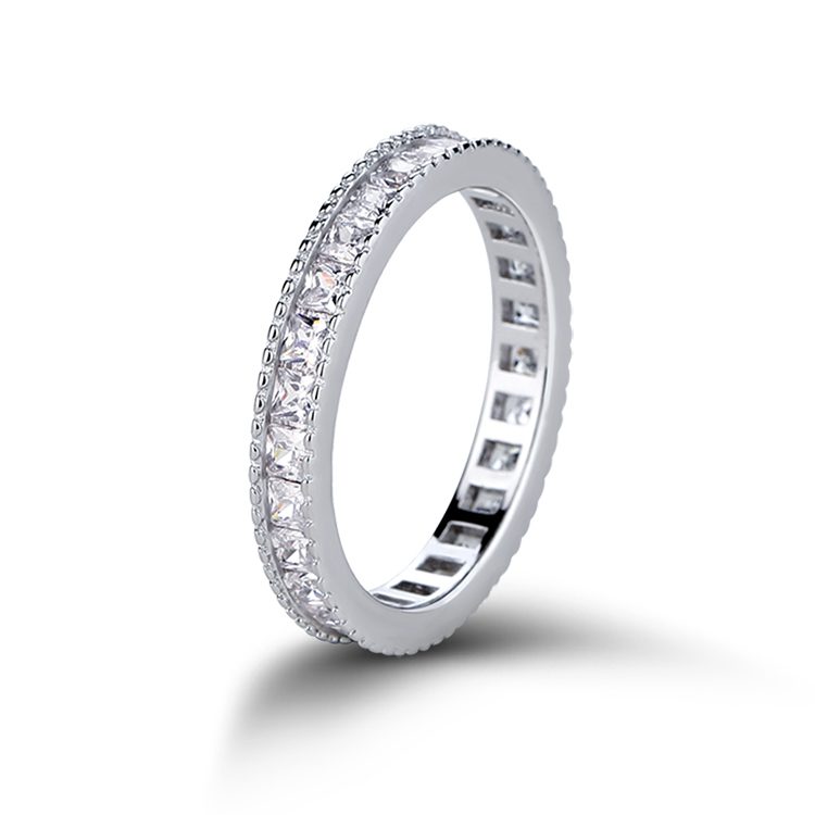 Joyería de Hip Hop personalizada al por mayor, anillos de latón minimalistas de Plata de Ley 925 completamente triturados y helados, joyería apilable chapada en oro
