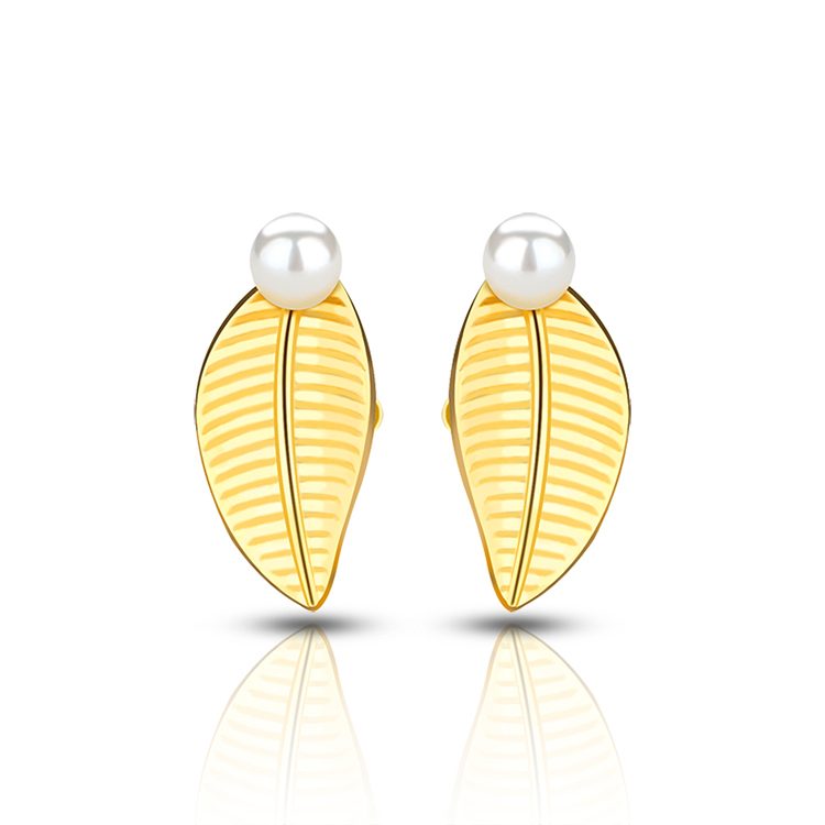 Pendientes de moda para mujer 925 Plata chapada en oro Stud colgante perla joyería boda aniversario regalo