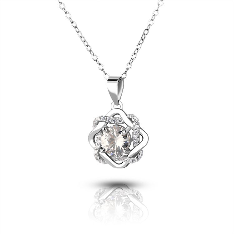 Collar con Colgante Infinito Trenzado con Circonitas, Plata 925, Regalo Significativo para Aniversario, Joyería Minimalista para Uso Diario, Regalo para Ella