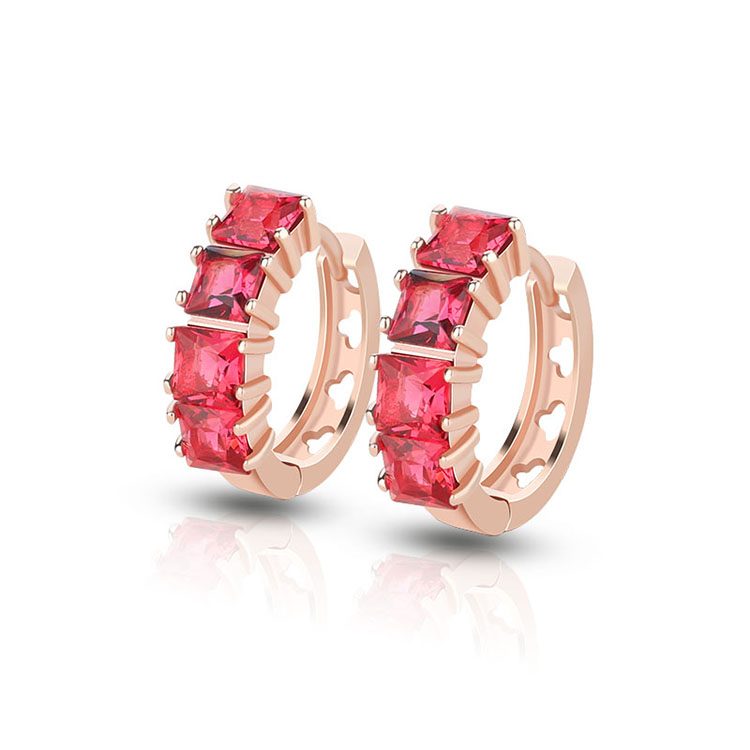 Funky 925 Pendientes de aro de plata esterlina para mujer ZIRCON Diseño minimalista Perfecto para trajes casuales y elegantes
