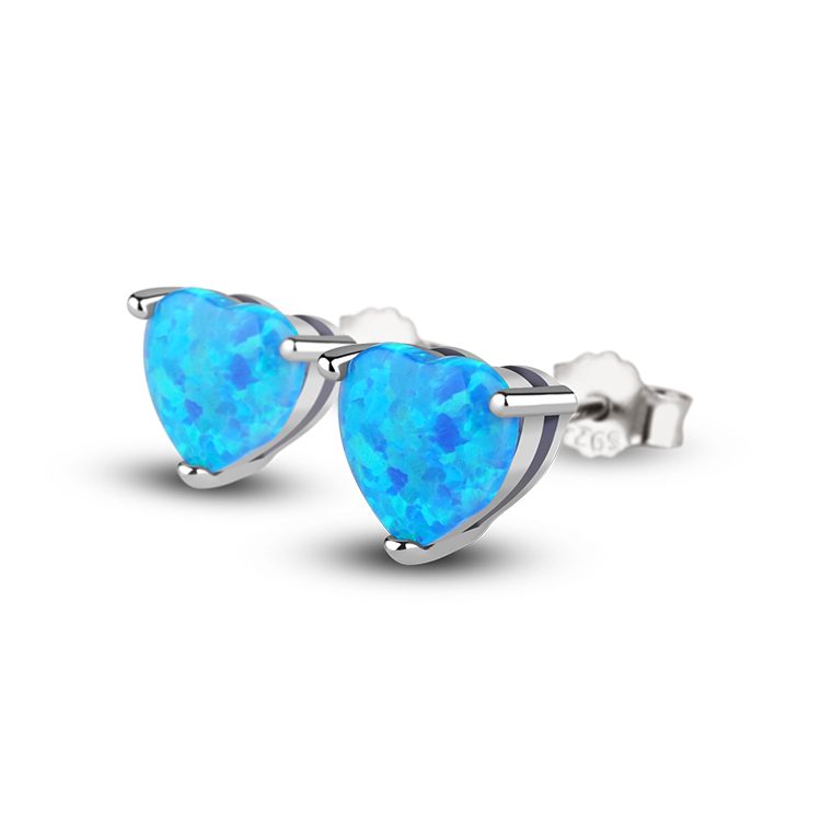 Corazón romántico 925 pendientes de plata para mujer cielo azul playa vacaciones joyería chapado en oro joyería regalo para el Día de San Valentín