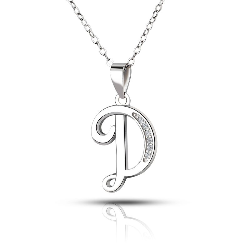 Elegante collar con colgante inicial de Plata de Ley 925, joyería hecha a mano, regalo para parejas