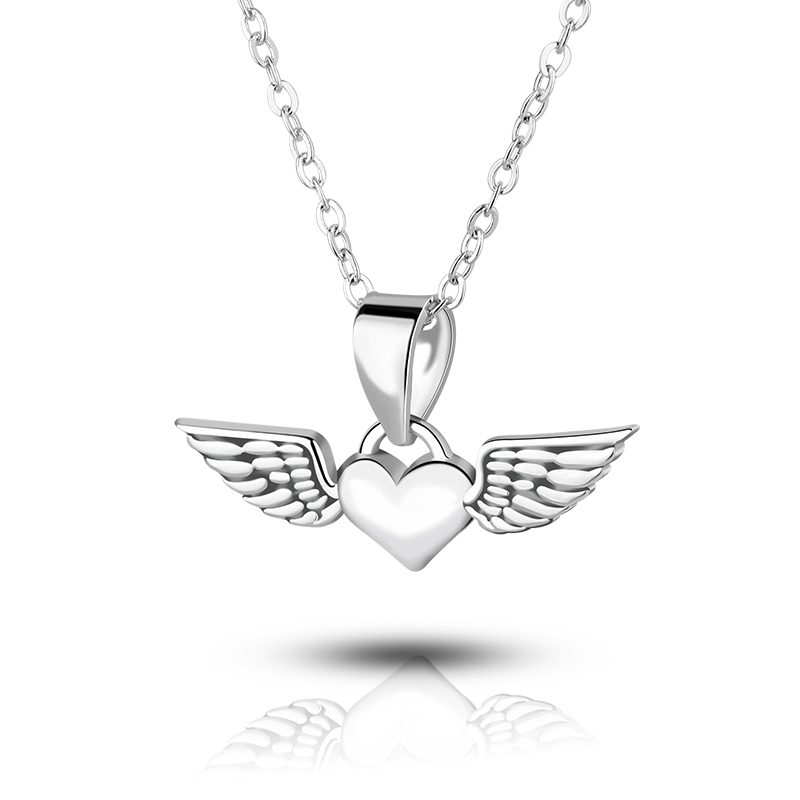 Exquisito collar con colgante de corazón de ala de Plata de Ley 925 para mujer, regalo, joyería de moda hecha a mano
