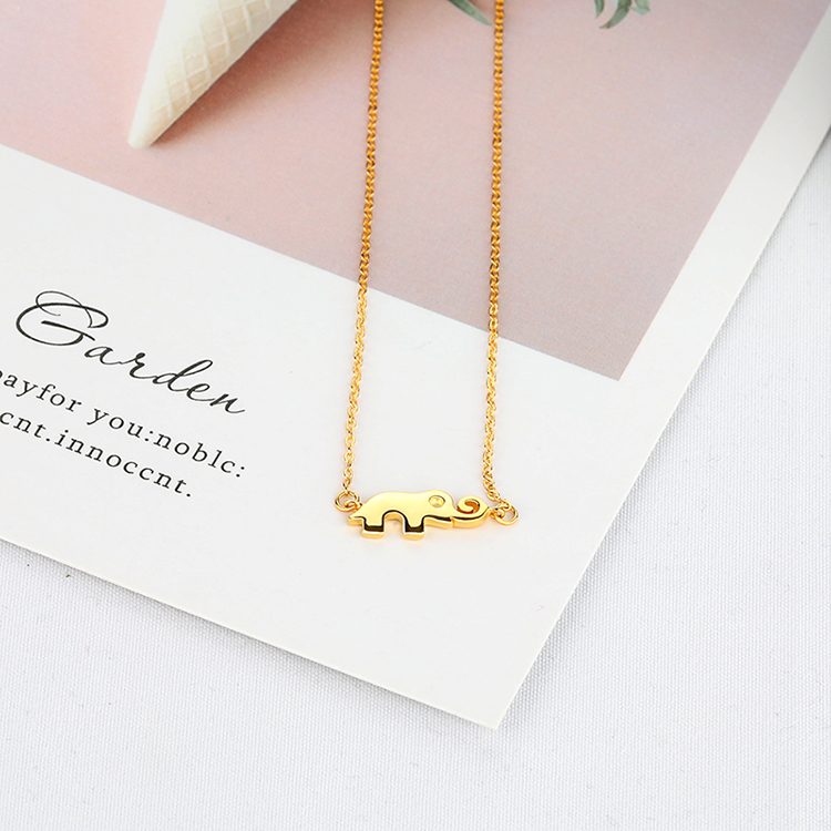 Collar con colgante de elefante delicado para mujer, cadena de clavícula fina de plata 925, joyería minimalista
