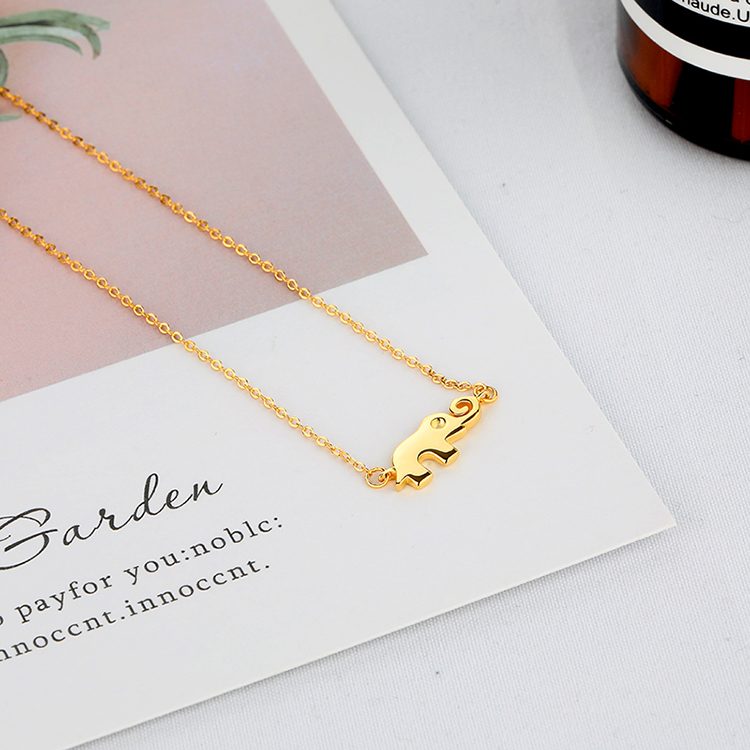 Collar con colgante de elefante delicado para mujer, cadena de clavícula fina de plata 925, joyería minimalista