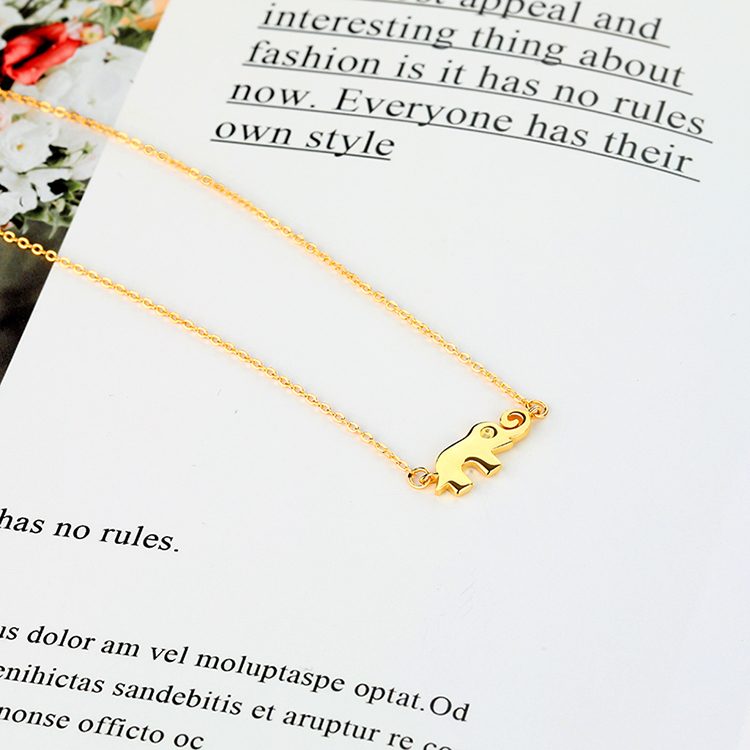 Collar con colgante de elefante delicado para mujer, cadena de clavícula fina de plata 925, joyería minimalista