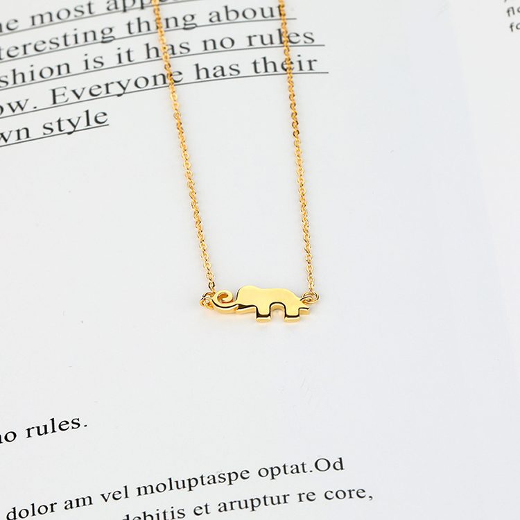 Collar con colgante de elefante delicado para mujer, cadena de clavícula fina de plata 925, joyería minimalista