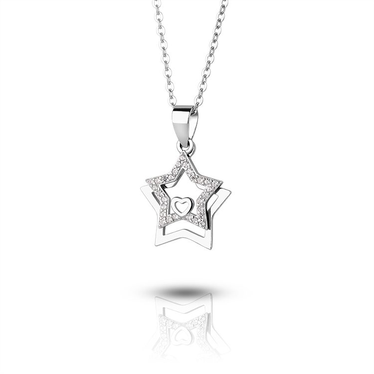 Collar con Colgante de Plata de Ley 925 de Alta Calidad con Luna, Estrella y Galaxia, con Circonita, para Mujer, Joyería Celestial de Moda, Regalo