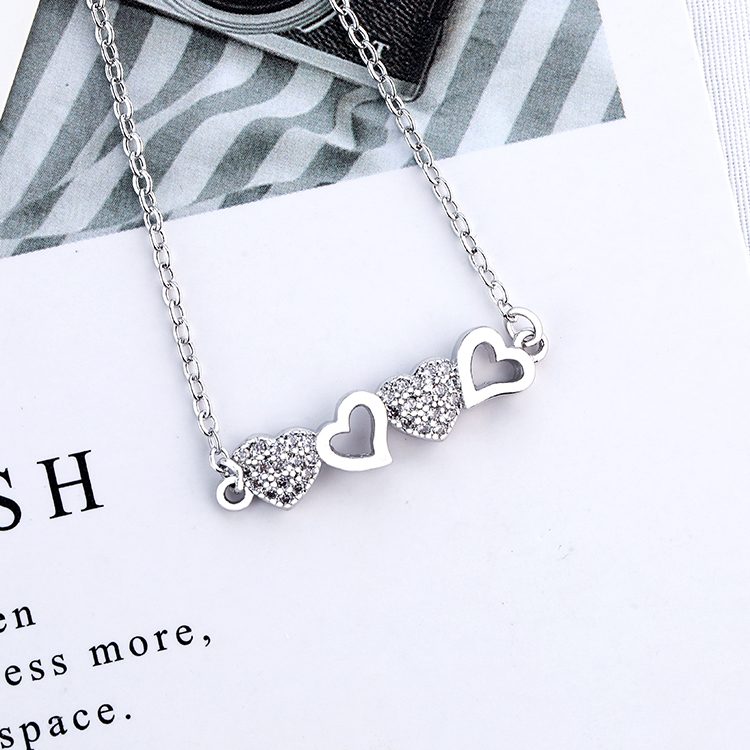 Pulsera de Plata de Ley 925 de alta calidad Pulseras en forma de corazón