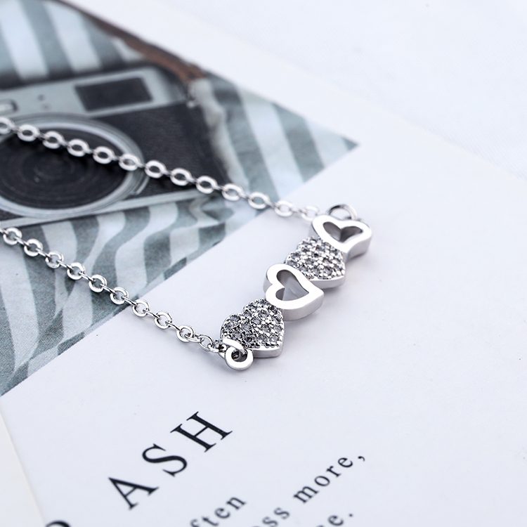 Pulsera de Plata de Ley 925 de alta calidad Pulseras en forma de corazón