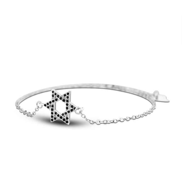 Elegante pulsera de hexagrama de Plata de Ley 925 con regalo de joyería romántica para mujeres cumpleaños bodas y colecciones de boutique
