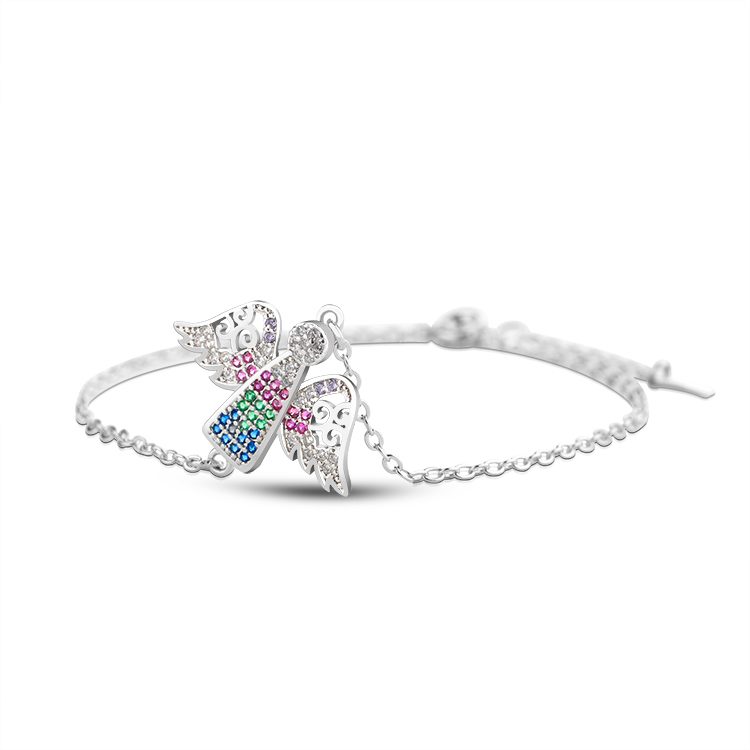 Venta caliente 925 Plata ángeles guardianes pulsera estilo delicado para las mujeres al por mayor OEM ODM personalizado suministro directo de fábrica
