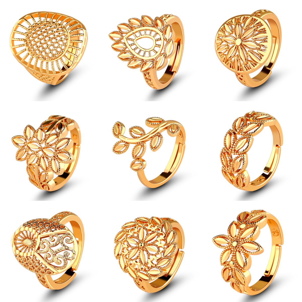 Anillo de plata 925 de latón chapado en oro de 14K y 18K para hombres y mujeres, anillos geométricos de hoja apilables, venta al por mayor, logotipo personalizado OEM ODM
