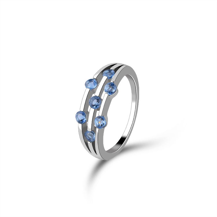 Anillo de Plata de Ley 925 Vintage para mujer, regalo de boda de circonita cúbica azul, venta al por mayor, directo de fábrica para parejas