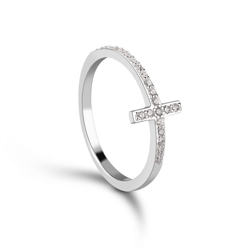 Anillos apilables cruzados de Plata de Ley 925 a la moda para mujer, regalo de diseño minimalista para graduación de cumpleaños, venta al por mayor, OEM ODM