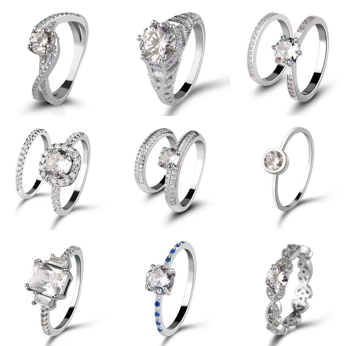 Anillo de banda de circonita transparente Timeless S925, acabado pulido clásico con un brillo sutil para un estilo elegante diario