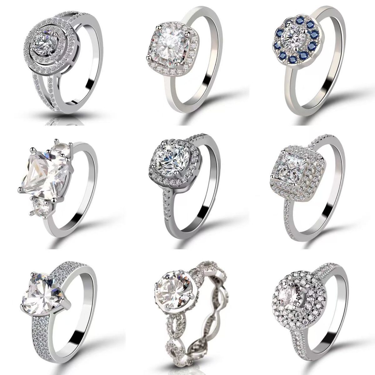 Anillo Elegante de Plata de Ley 925 con Circonitas Transparentes y Detalles Brillantes, Ideal para Eventos Especiales y Exhibición de Joyería