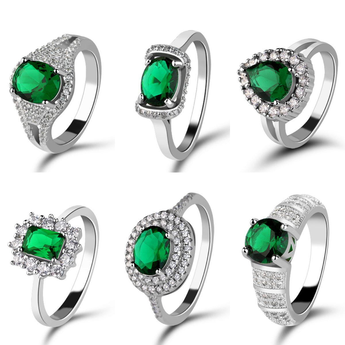 Anillo de circón de corte esmeralda de Plata de Ley 925 de lujo para mujer, diseño de joyería fina, perfecto para regalo de boda, venta al por mayor