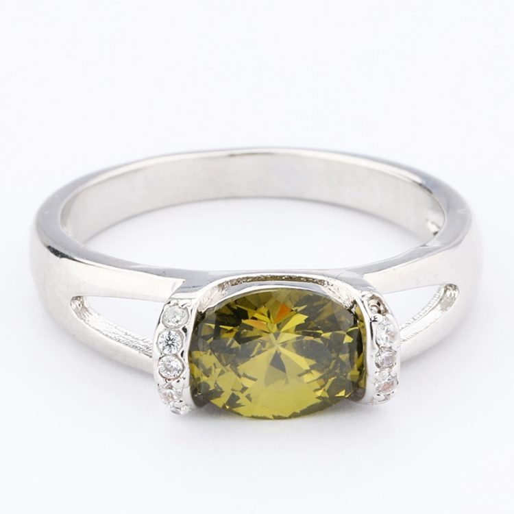 Anillo de Plata de Ley 925 con Cristales de Estrás, Joyería de Plata de Ley 925