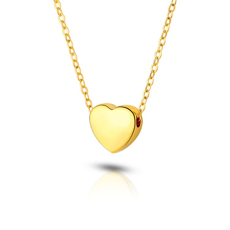 Collar con colgante en forma de corazón chapado en oro de 18 quilates y 24K para mujer, joyería de plata de ley 925 a la moda para mujer, joyería de regalo