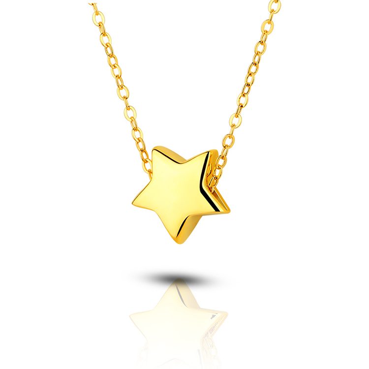 Collar con colgante de estrella elegante de alta calidad 18K 24K para mujer, joyería de plata 925 hecha a mano