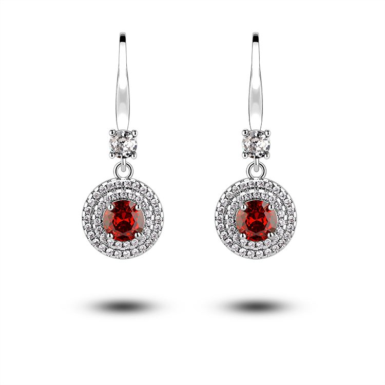 Venta directa de fábrica, pendientes de gota de circón de lujo ligeros, Pendientes colgantes de plata 925 para mujer, joyería de moda para regalo de cumpleaños