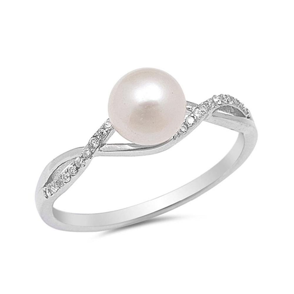 Anillos de plata de ley minimalistas personalizados, anillo de perlas de plata 925