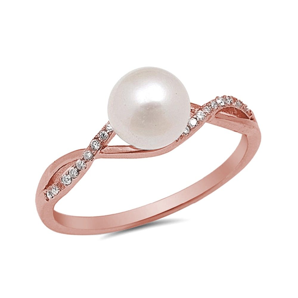Anillos de plata de ley minimalistas personalizados, anillo de perlas de plata 925