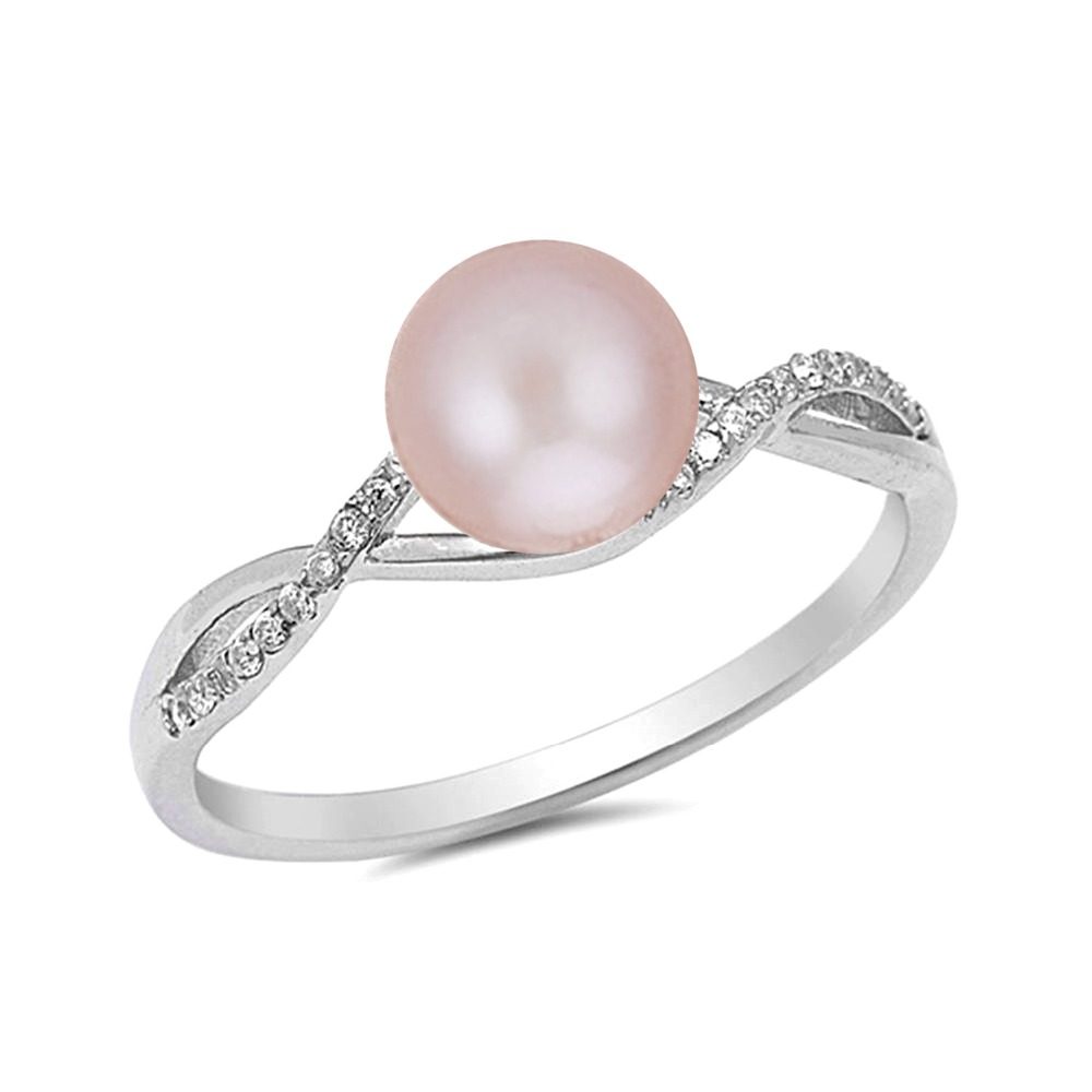 Anillos de plata de ley minimalistas personalizados, anillo de perlas de plata 925