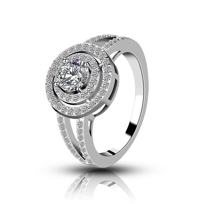 Anillo de plata con diamantes a la moda, anillo de boda, anillo de compromiso de moissanita, anillos de piedras preciosas personalizados, mascota de plata esterlina SR000016
