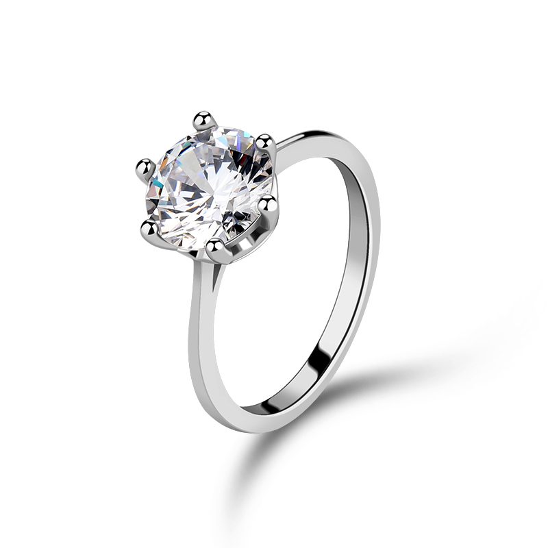 Anillo de Compromiso de Plata de Ley 925 con Circonita 2025 al por Mayor de Mascot, Joyería con Diamantes para Mujer