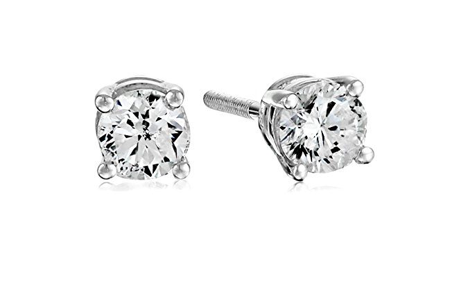 Pendientes de tuerca de diamante de circonia cúbica para mujer, de Plata de Ley 925 sólida a la moda