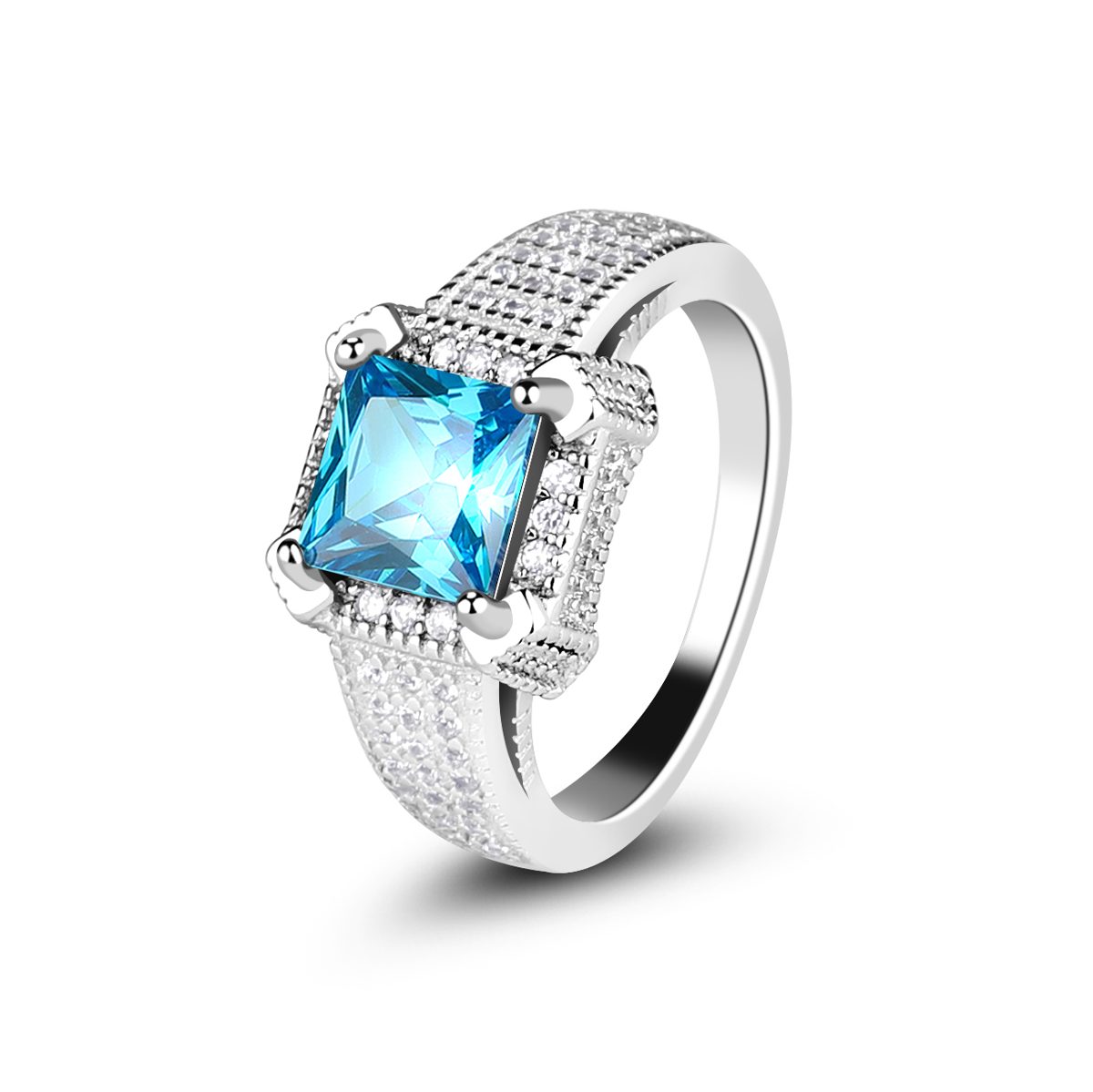 Mascot Oval Cut Big Tanzanite Custom Woman Lady Fine Sterling Silver 925 Anillo de dedo Joyería