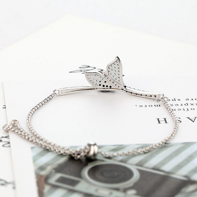 Pulsera de plata de ley pura para mujer, pulseras de circonia cúbica