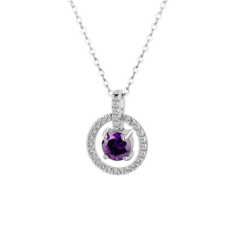 Collar con Colgante de Plata de Ley 925 Personalizado de Moda para Mujer con Circonita Cúbica
