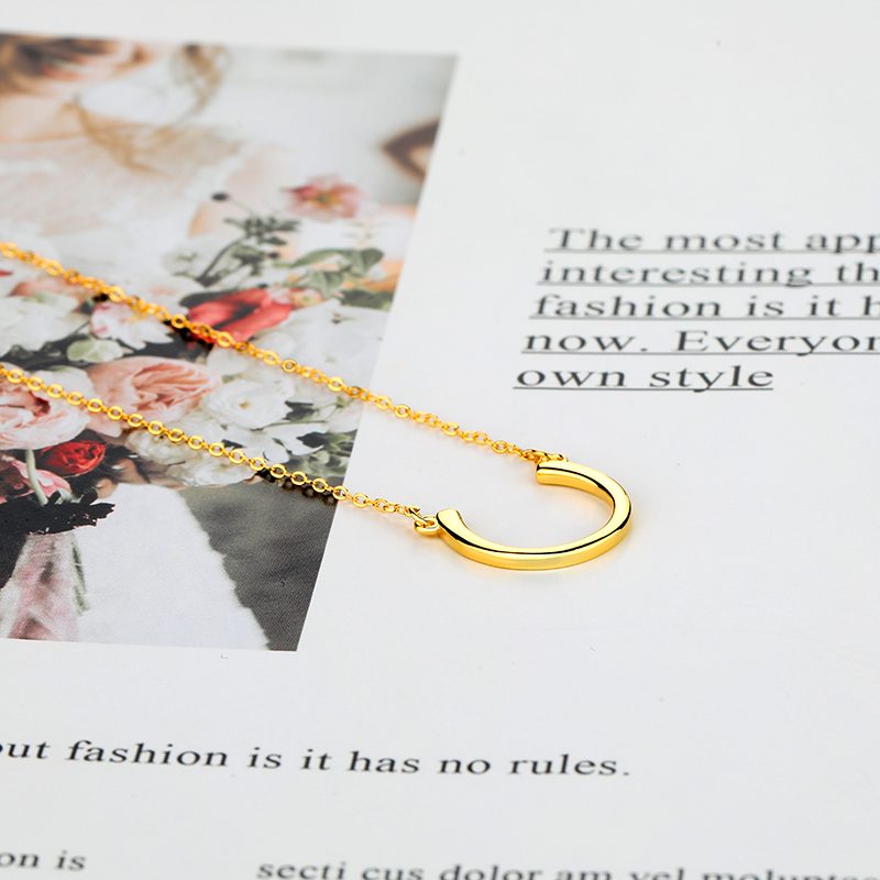 Collar de plata de ley 925 con letras chapadas en oro de 18K, joyería de Mascota