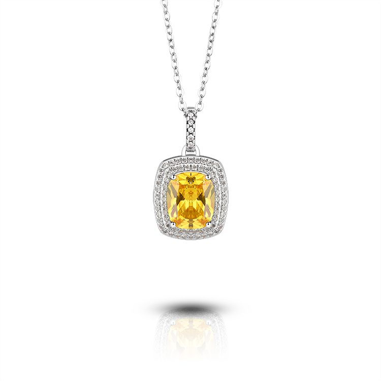 Collar con colgante de piedras preciosas de Plata de Ley 925 personalizado, joyería de amor, cadena de moda, collar elegante de mujer 925 con piedras preciosas para chica